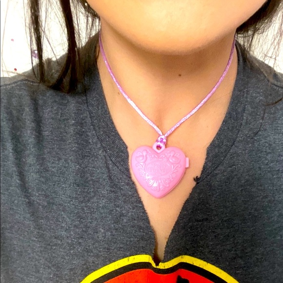 Polly Pocket Jewelry - Vintage bluebird toys Polly Pocket Pink Heart locket Necklace locket 90s kawaii